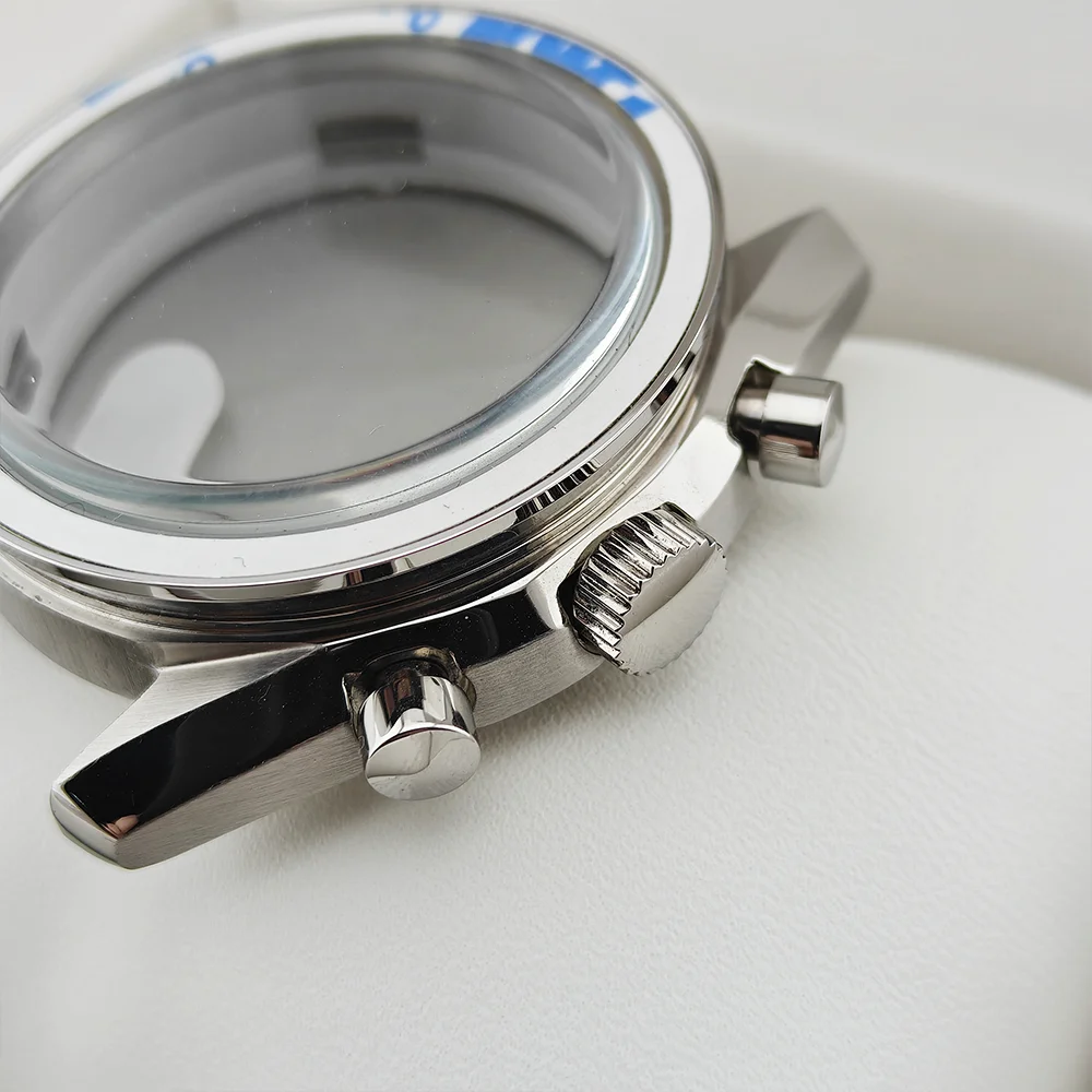 39MM VK63 Cases Fit For Speed Master VK63 Cases Silver Case Moon Watch Case 316L Stainless Steel VK64 Cases