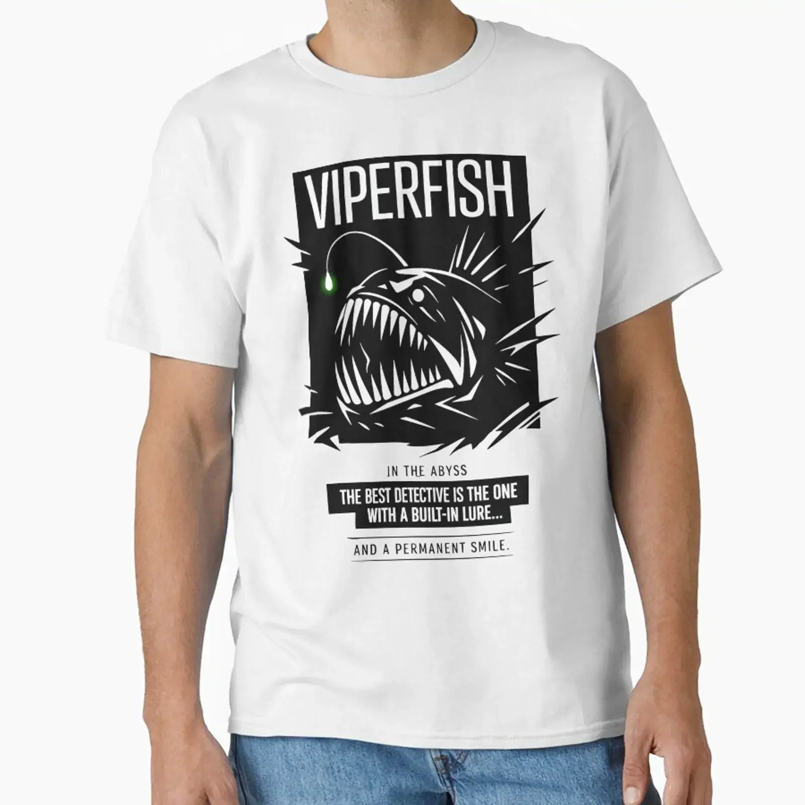 Viperfish Abyss Predator with Lure Glow designed and sold by WildlifeInc vintage Washed Stretched Casual Comfortable Unisex