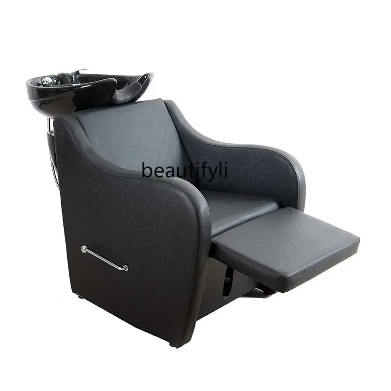 

45Barber Shop Shampoo Chair for Hair Salon Half Lying Salon Shampoo Chair Sitting Adjustable Beauty Flushing Bed
