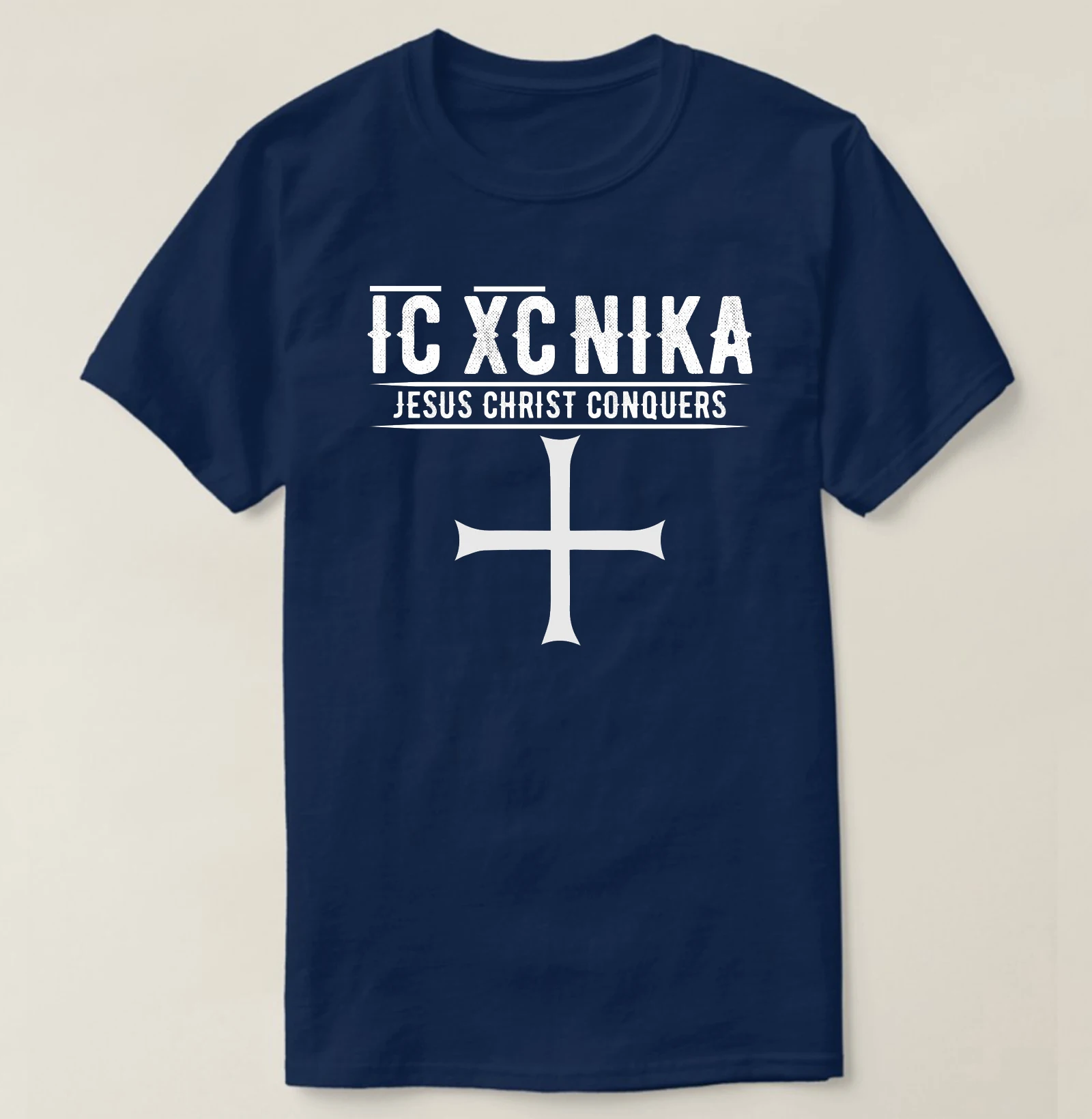 IC XC NIKA Cross Orthodox Christian Jesus Christ Conqueror T-Shirt 100% Cotton O-Neck Short Sleeve Summer Casual Mens T-shirt