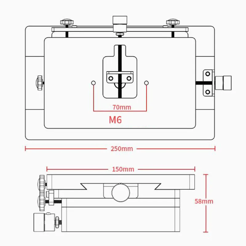 XY two-way screen printer fine-tuning workbench, adjustable machine platform with adjustable diagonal lines