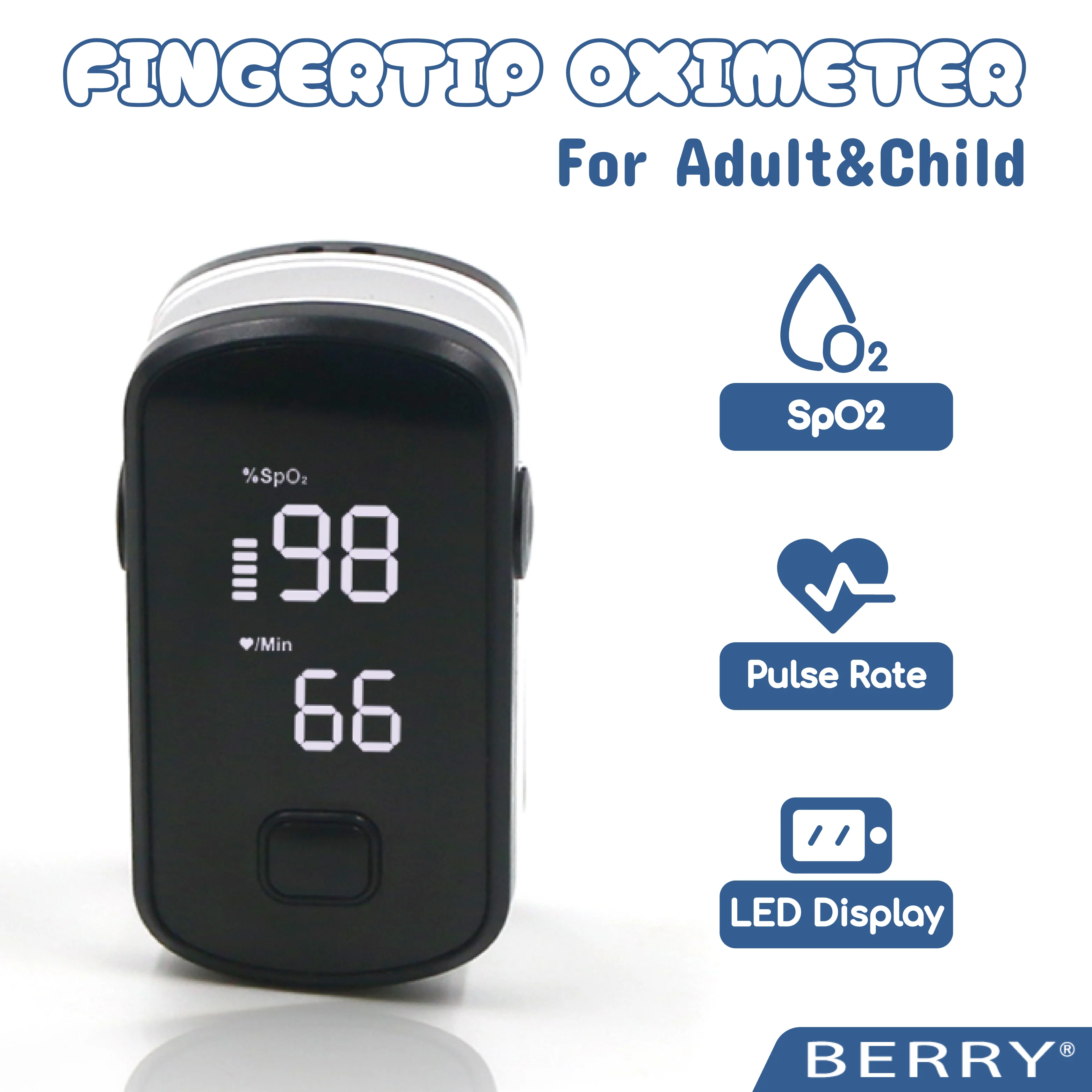 

BERRY BM1000E Fingertip Pulse Oximeter 5s Fast Measurement LED Screen SpO2 Pulse Rate Monitor One Button Operation For Home