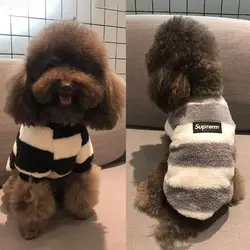 Super Hoodies Dogs Clothing Black White Pet Dog Clothes Cat Thick Warm Kawaii Letter Costume Autumn Winter Casual Accessories