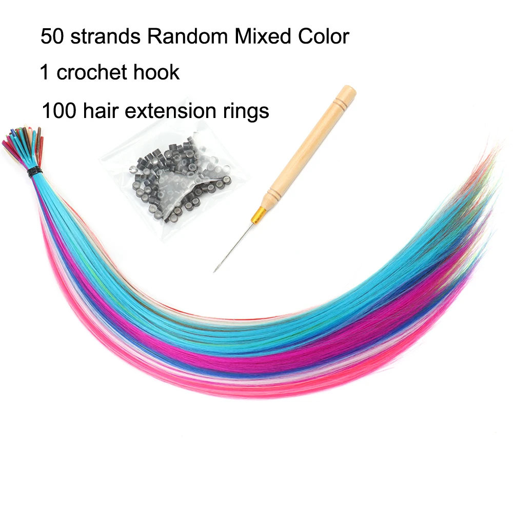Colored Strands for Hair Feather Extension, 10 Pieces