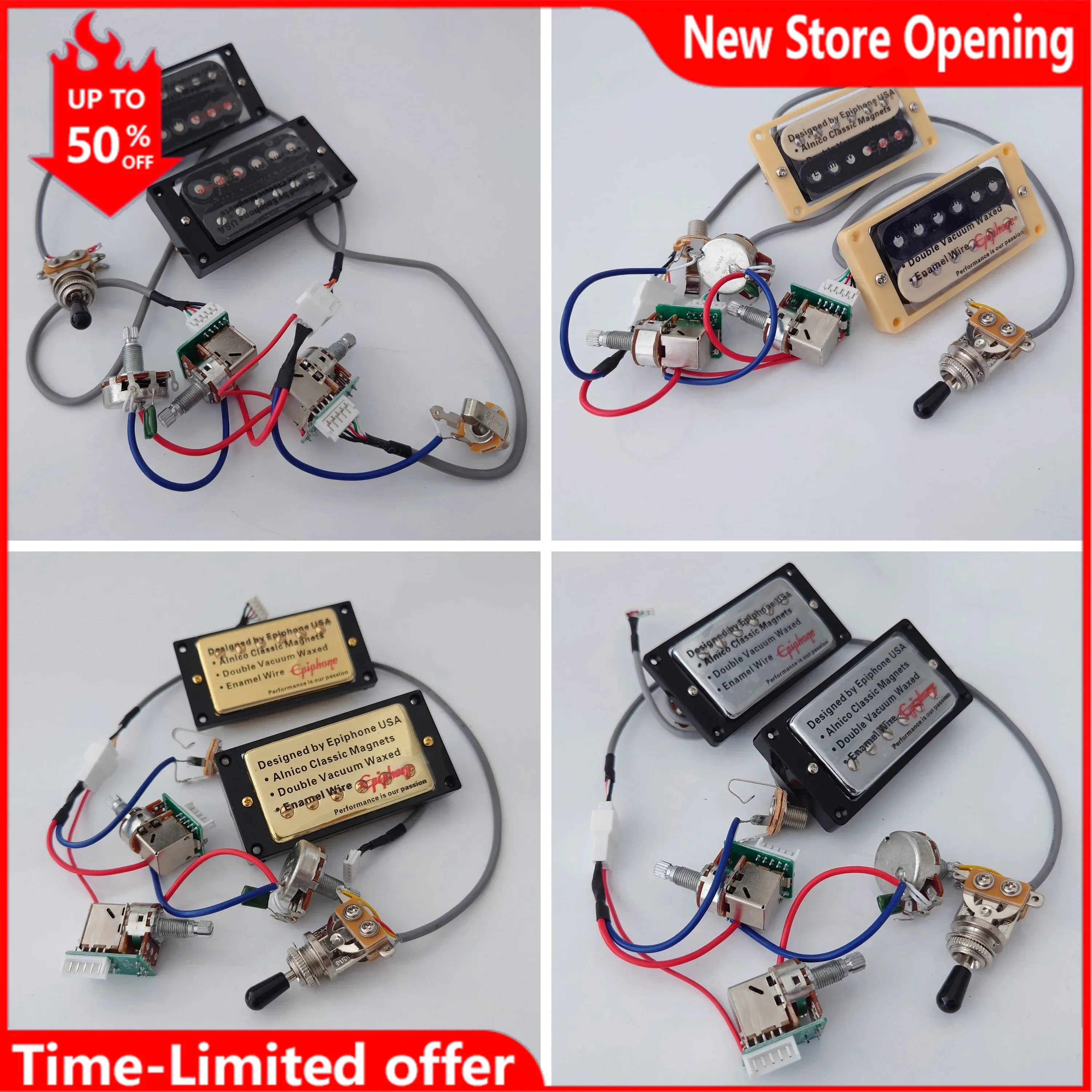 

Guitar Pickups Humbucker Pickups Set with 2V1T 4C Push Pull Wiring Harness For SG Guitar Replacement Parts