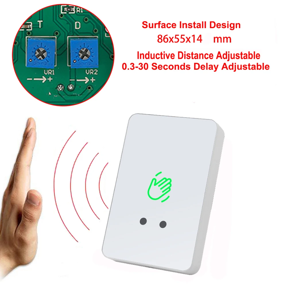 Imagem -05 - Contactless Infrared Door Lock Instalação de Superfície no Touch Exit Button ir Porta Release Switch