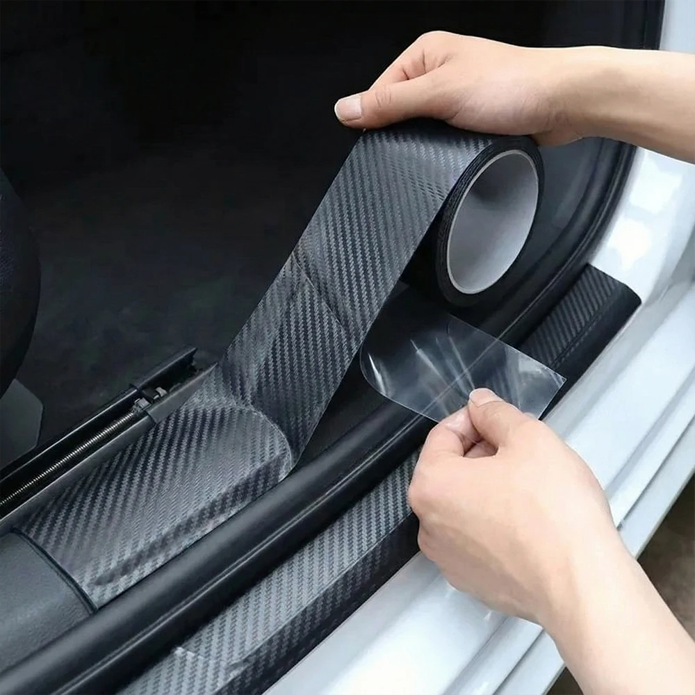Nano Carbon Fiber Car Sticker Paste Protector Strip DIY Automotive Protective Film Auto Door Sill Side Mirror Anti Scratch Tape