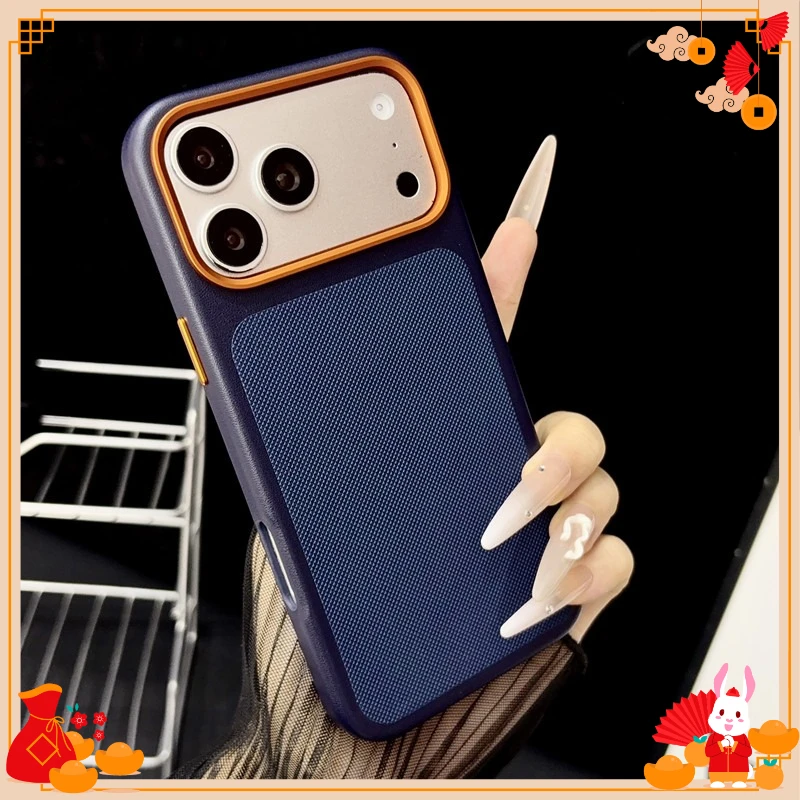 

For iPhone 17 16 15 Pro Max, 17 16 15 Pro Magnetic Case ELVEV Hard PC + Soft TPU Diamond Pattern Phone Cover