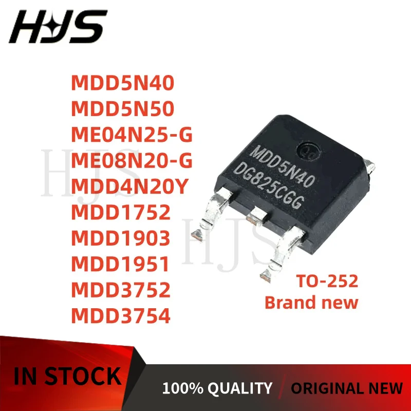 10pcs/lot MDD5N40 ME04N25-G MDD5N50 ME08N20-G MDD3752 MDD1903 MDD1951 MDD3754 MDD1752 MDD4N20Y TO-252 MOS tube NEW