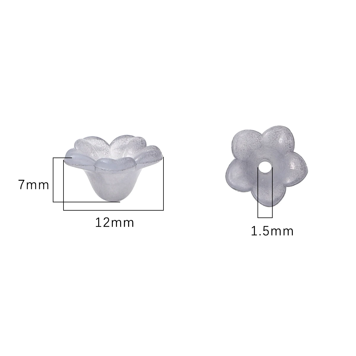 About200Pcs Acrylic Gradient Two tone Wind Chime Flower Horn Beads Unique Loose Beads Handmade DIY Jewelry Earrings Necklace Hea