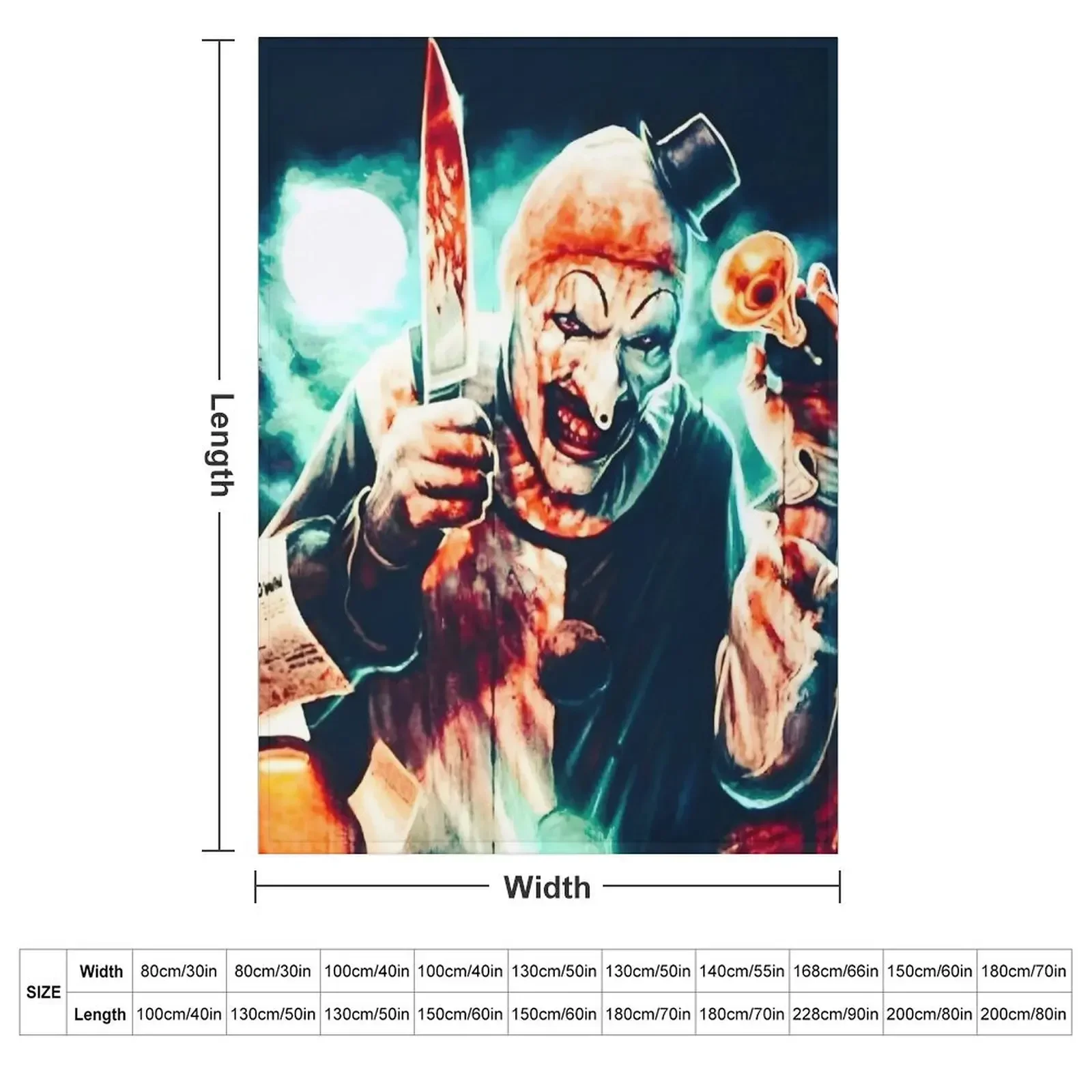 Terrifying Art and Clown Throw Blanket Giant Sofa Furry Decorative Beds Winter beds Blankets