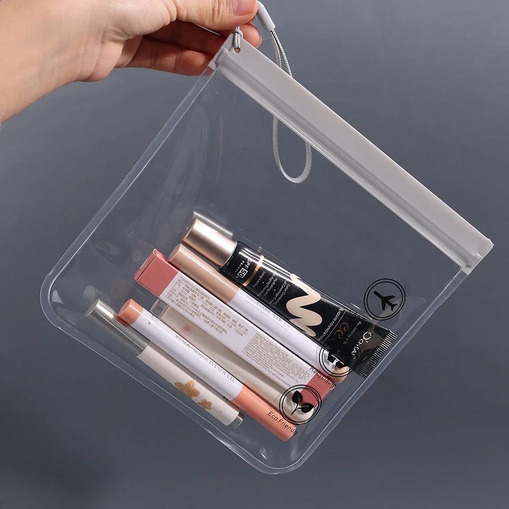 1 Stück Transparente Toilettentasche, Tragbare Reise-Essentials, Flugtaugliche Make-up-Flüssigkeitsbehälter, Auslaufsichere, Wiederverschließbare EVA-Kosmetiktasche – Detail 4
