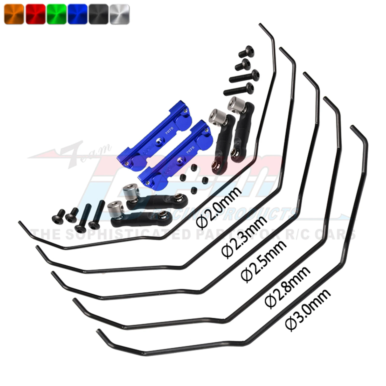 GPM 7075 Alu Sway Bar Mount, Linkage and Wire kit pour TRAXXAS Maxx slash 10295