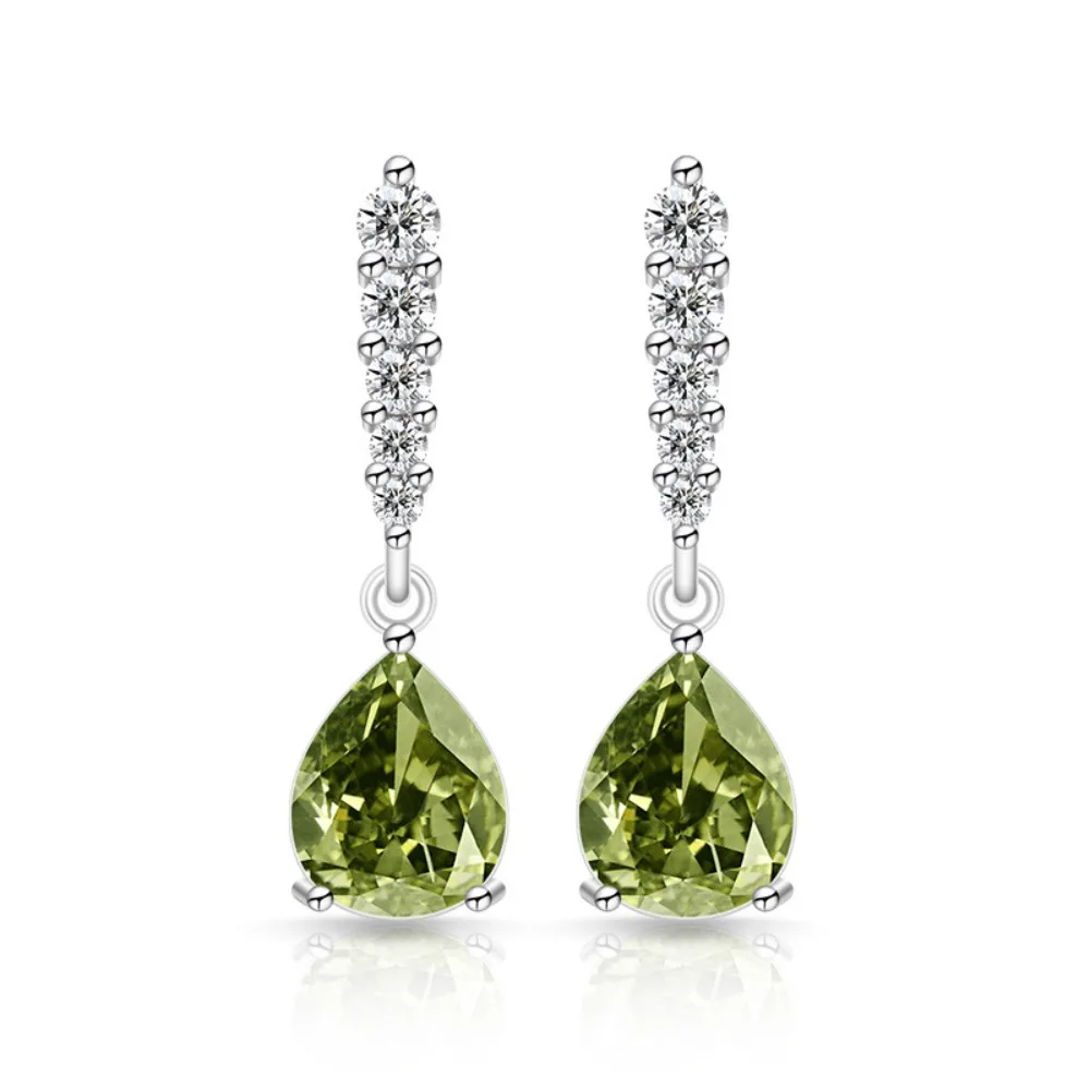 Copper Water Drop Earrings Luxury Finish Shining Design Fashion Jewelry Earrings Light Weight Silver Color Women's Earrings