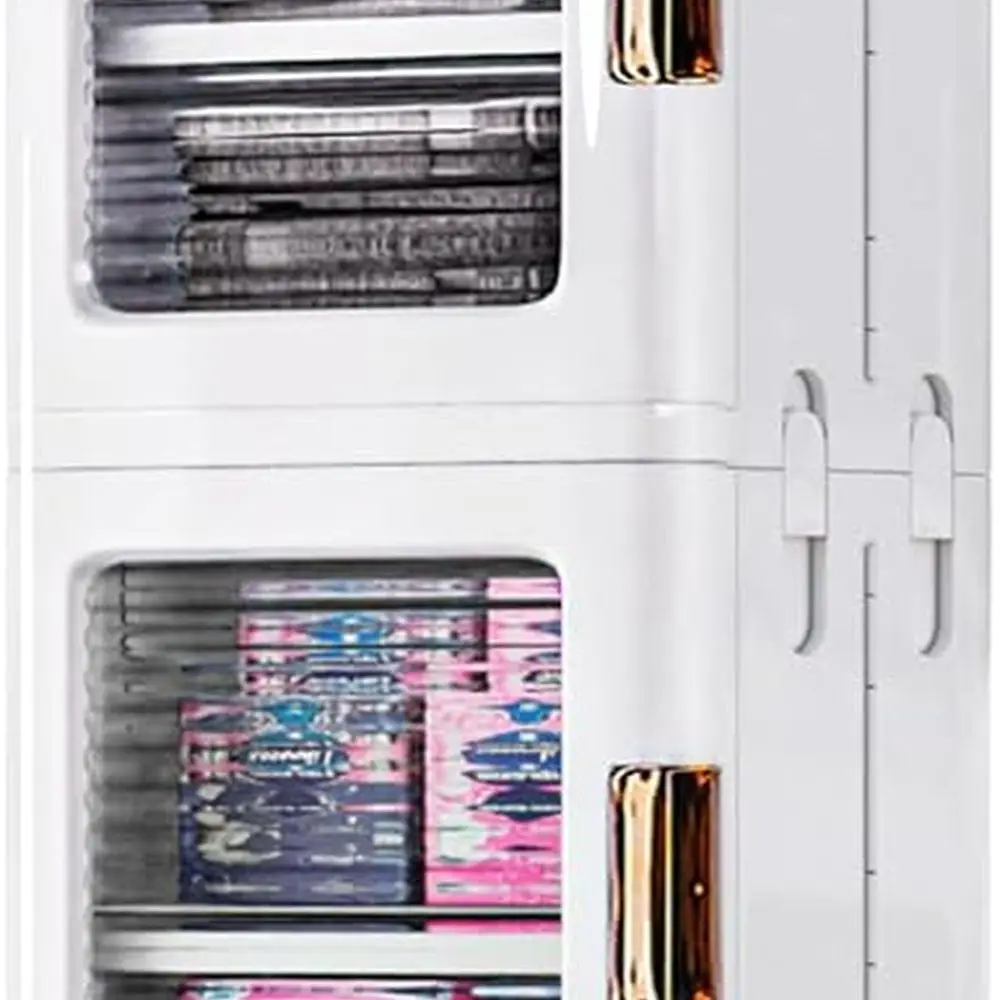 

Space-Saving 4-Shelf Narrow Rolling Storage Cabinet with Adjustable Shelves, Anti-Tip, White for Home