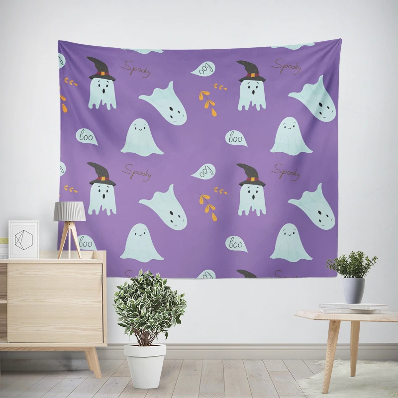 Tapiz de pared de tela grande para decoración del hogar, decoración moderna para habitación, arte estético para dormitorio, Halloween, Otoño, divertido