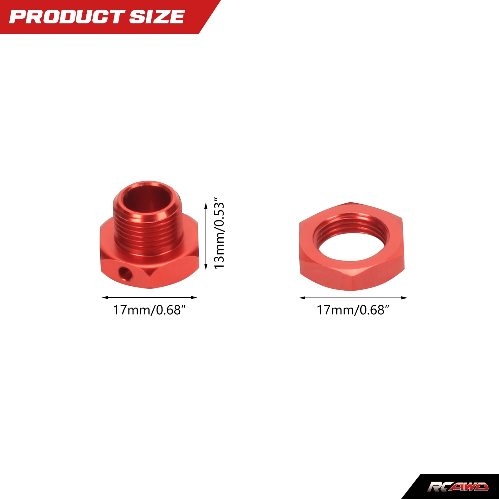 RCAWD for Arrma 1/7 1/8 2/4 Pcs Wheel Hex Aluminum 17mm (13.6mm Thick) for Arrma 6s INFRACTION LIMITLESS MOJAVE TYPHON Upgrade