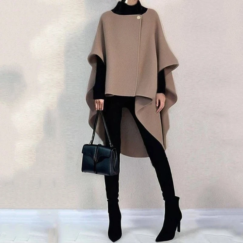 

Свободное пальто для женщин ранней весны 2025 года, новый нишевый дизайн, шерстяное пальто нестандартной формы, куртка