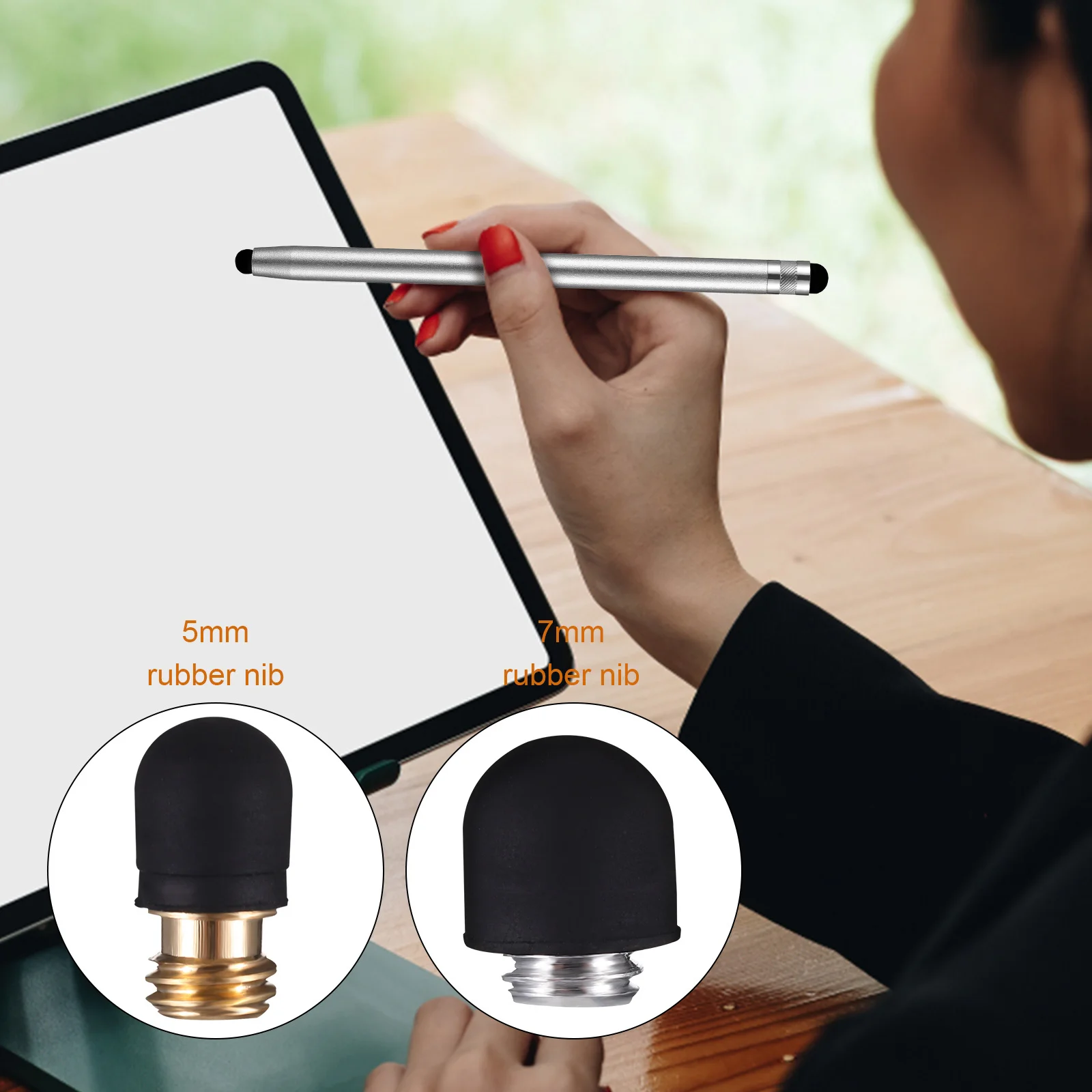 

6Pcs Stylus Pen Kit for Capacitive Screens Smooth Writing Drawing with 7Mm 5Mm Tips Lightweight Metal Silicone Design Universal