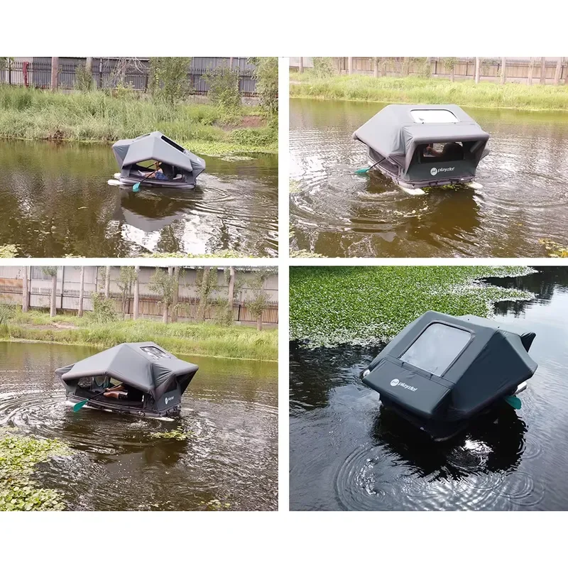 JDR Inflatable Floating Tent Waterproof Air Tent Lake Beach Outdoor Camping Adventure Sleeping Water Games
