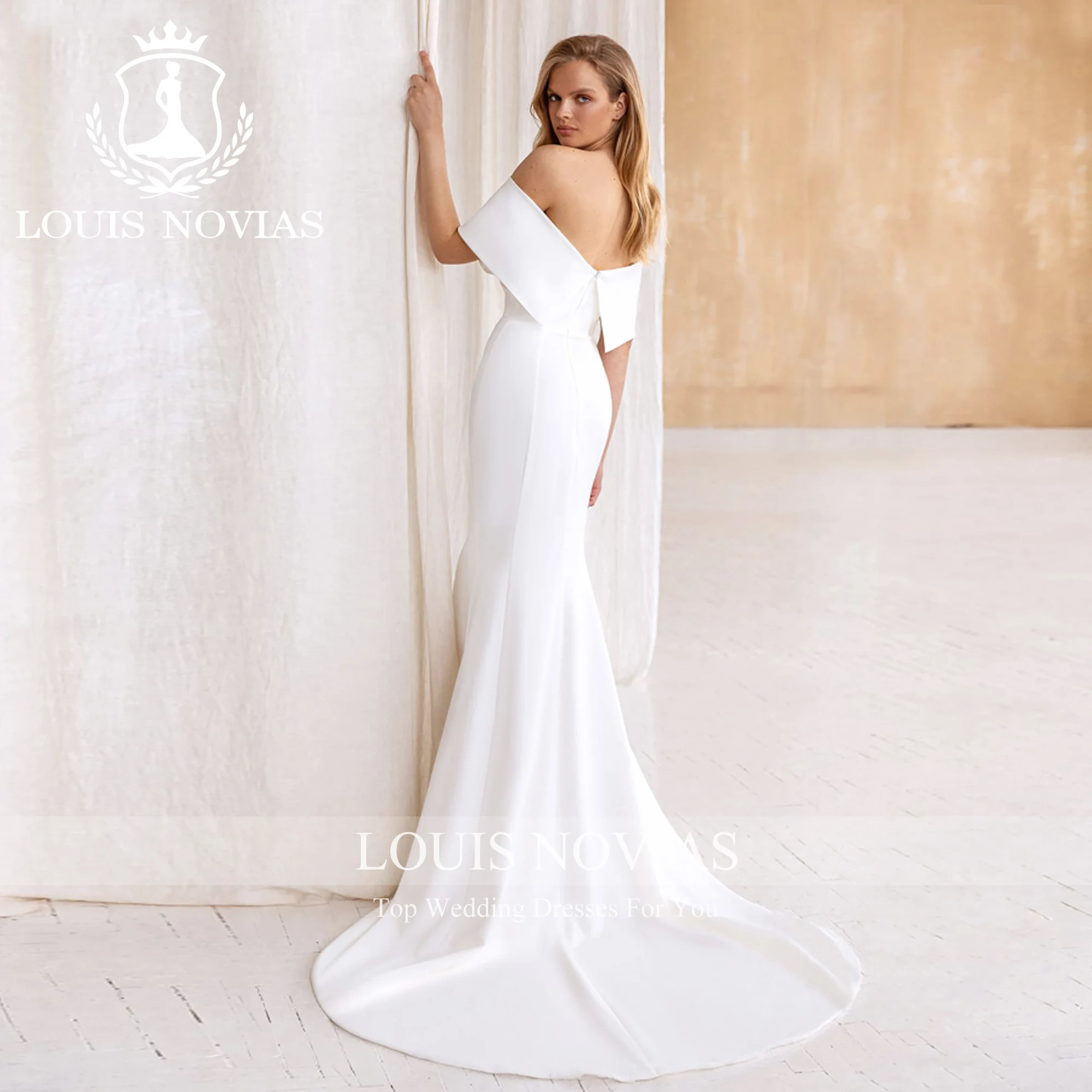 LOUIS NOVIAS Wedding Dress Mermaid Style Off the Shoulder Sexy Sweetheart Criss-Cross Court Train Wedding Gown Vestidos De Novia