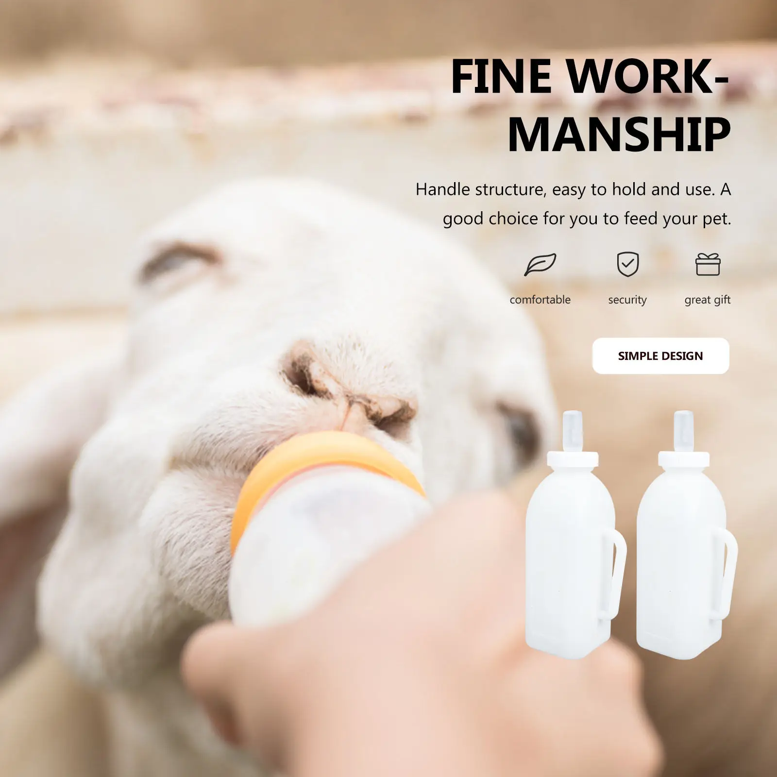 2Pcs Calf Milk Bott…