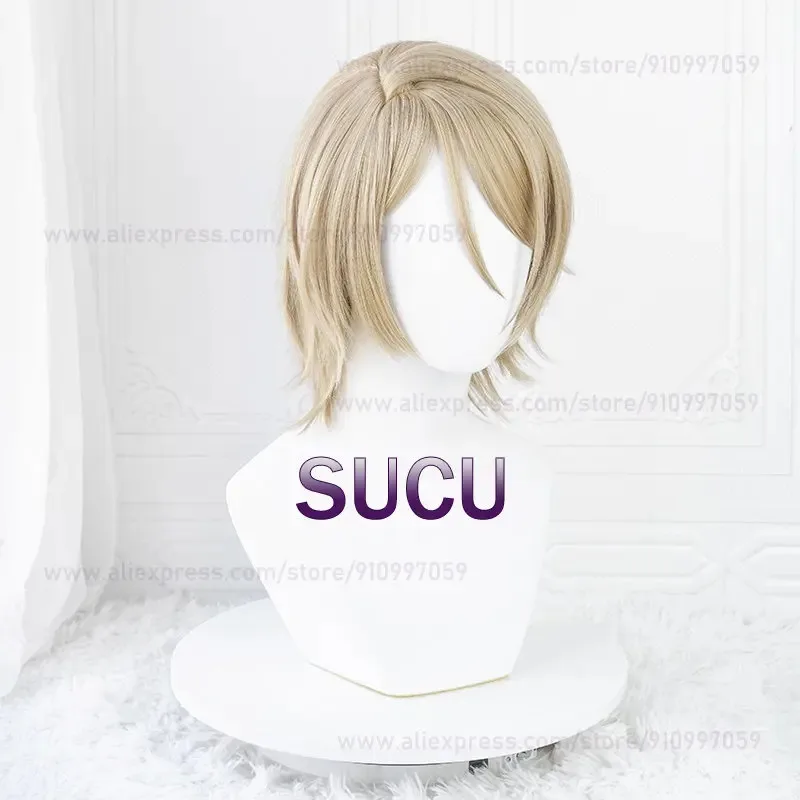 Shiratori Aira 코스프레 가발 게임 ES 헤어 브라운 35cm 애니메이션 가발 내열성 합성 머리카락