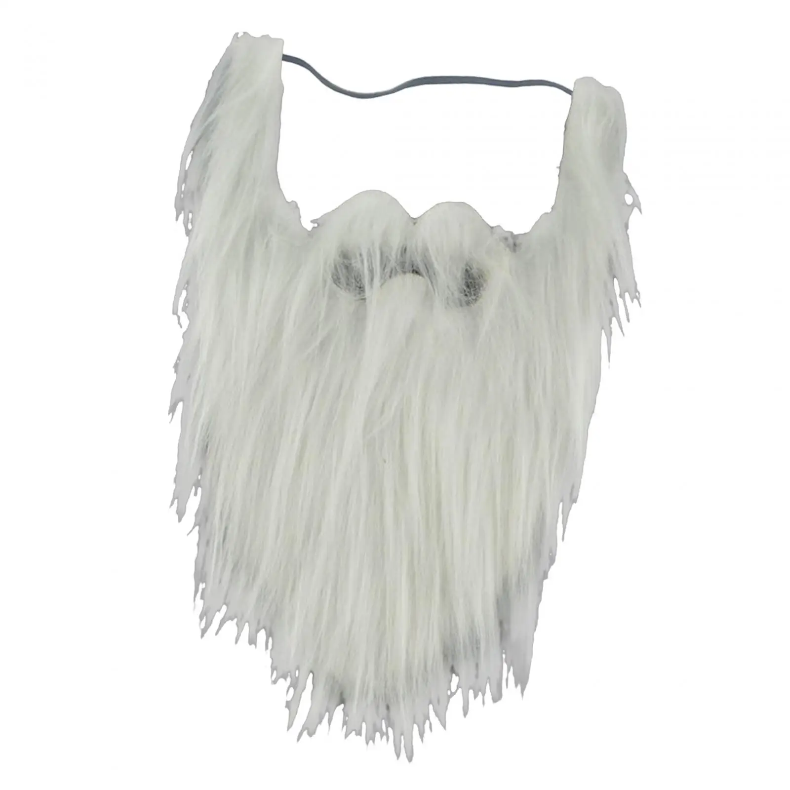 Xmas Santa Claus Beard with Elastic Rope Fake Beard False Facial Hair Mustache for Easter Festive Performance Operas Party Decor