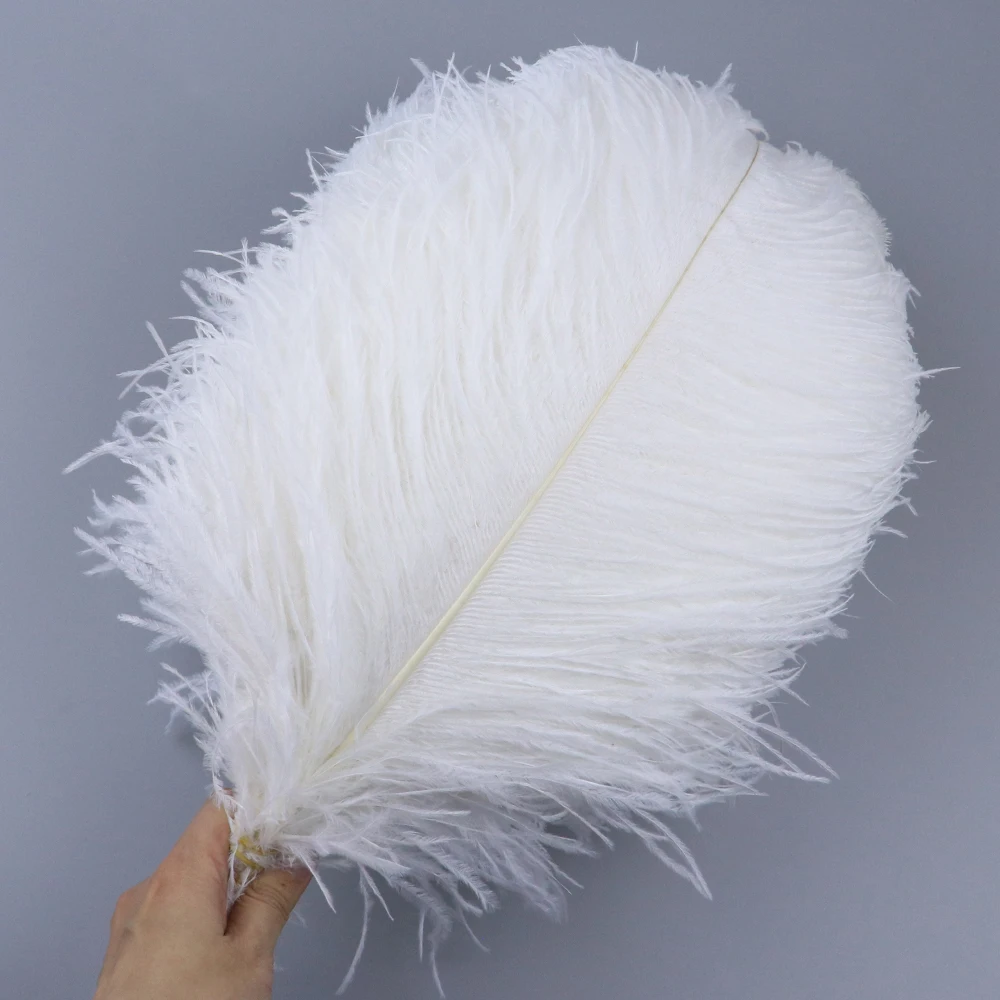 Wholesale White Ostrich Feather Hard Pole Ostrich plume decorative Wedding Table Centerpiece 5-75 CM Height for Craft Accessory