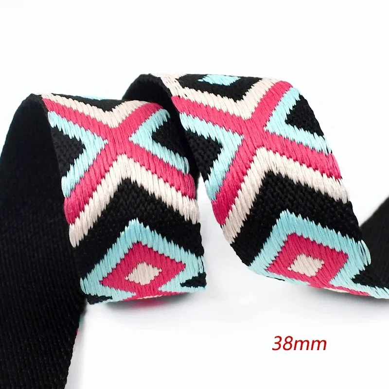 2 Meters 38mm Meetee Polyester Jacquard Webbing Backpack Strap Tape Belt Clothes Binding Tape Sewing Accessories