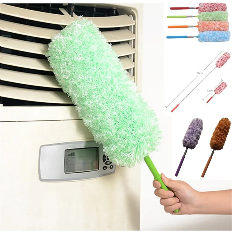 High Quality Soft Microfiber Telescopic Duster Brush Static Anti Dusting Brush Home Air-condition Car Furniture Cleaning Tools