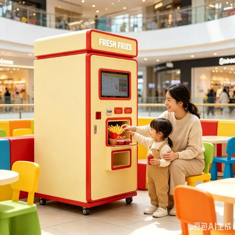 French Fries Vending Machine Customized Smart Food Dispenser Automatic Frying Cooking Equipment Stainless Steel