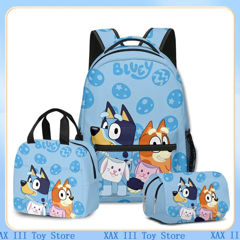 New Bluey Animation Peripheral Children's Outdoor Storage Bag Printed Backpack Primary School Student School Bag Pencil Bag Gift