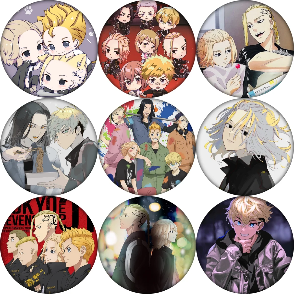

58MM Tokyo Revengers Cosplay Badge Anime Brooch Pin Accessories For Clothes Backpack Decoration gift
