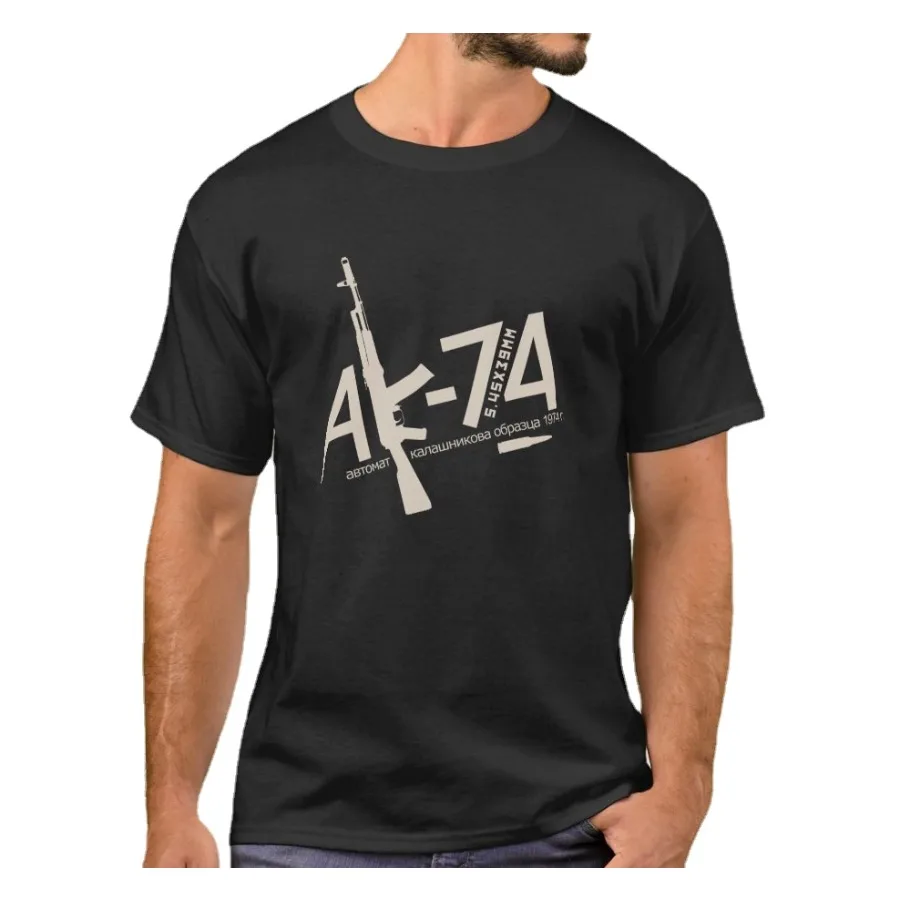 

AK74 Kalashnikov Automatic Rifle Model 1974 T-Shirt Cotton O-Neck Short Sleeve Men's T Shirt New Size S-3XL