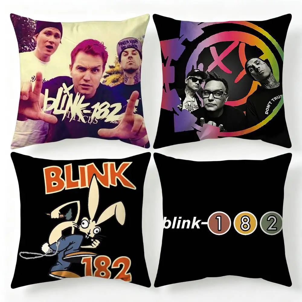 B-Blink-182 Band Playful Pillow Case Living Room Sofa Cushion Cover Suitable For Home Bedroom Room Decoration