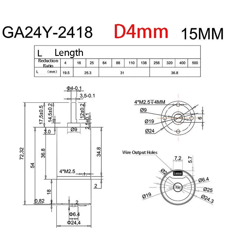 GA24Y-2418 12V 24V DC Brushless Geared Motor 9~2250RPM Planetary Gear Micro Adjustable Speed Motor with High Torque Small Size