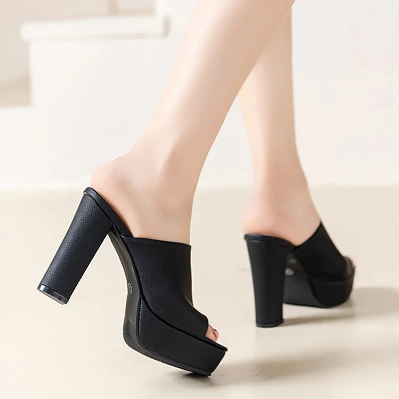 High Heekls Women Slippers Chunky Platform Sandals Shoes Dress Designer Party Pumps Fashion Luxury Zapatos Female