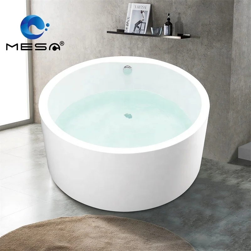 2024 Modern Soaking Bathtub Freestanding Round Acrylic Bathtub