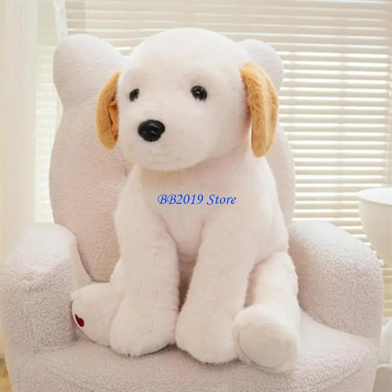 

Q0KB Labrador Puppy Stuffed Animals Sweet Soothing Doll Soft Comfortable Puppy Samoyed Doll Early Education Toddlers Toy