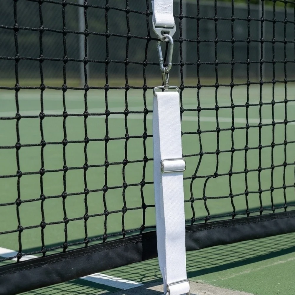 Adjustable Tennis Net Center Strap 2 Pack 50-100cm Length 5cm Width Polyester Webbing Metal Buckle for All Courts