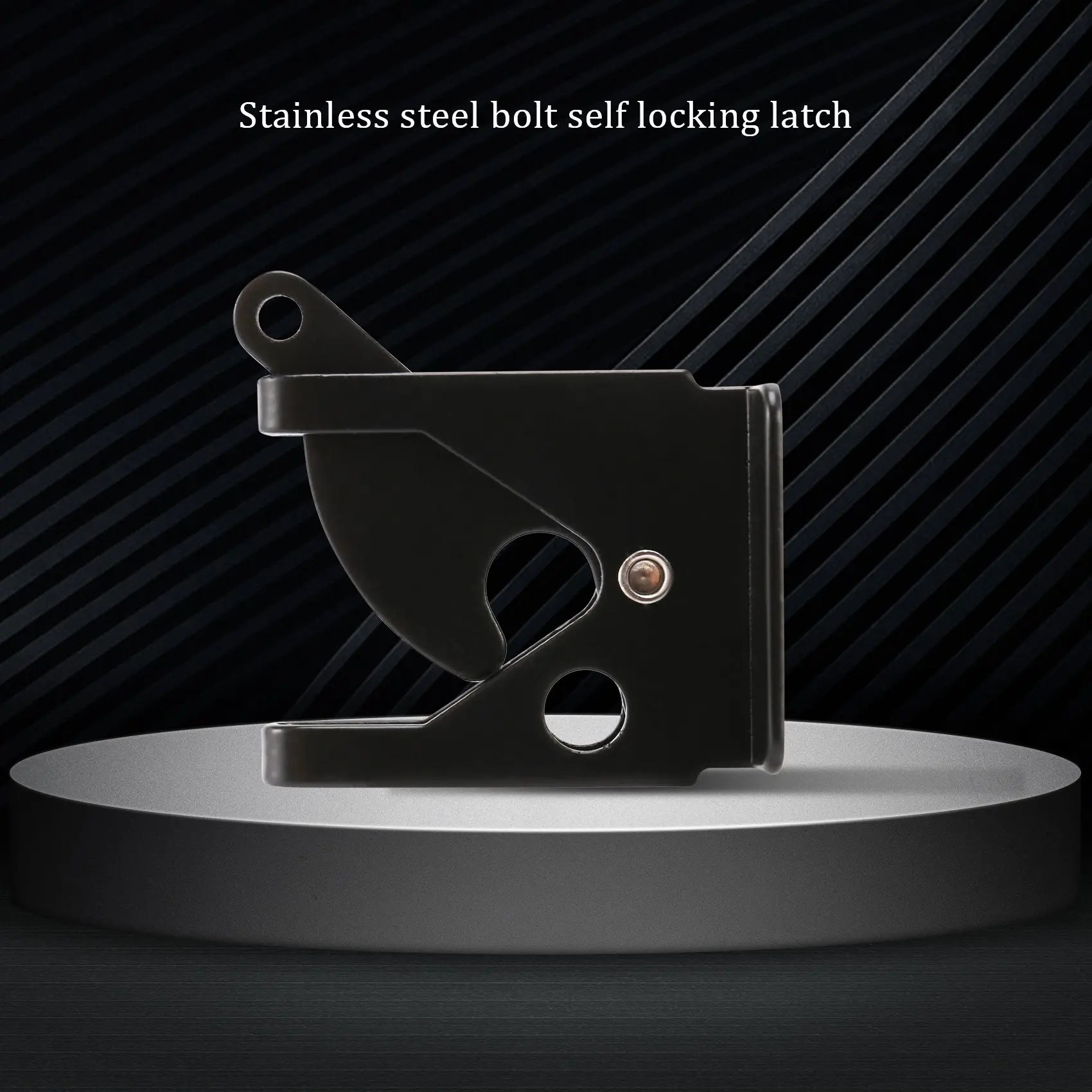 AT77 Self Locking Gate Latch Automatic Heavy Force Lever Fence Gate Lock for Wood Fence Gate Door Latches Steel Black