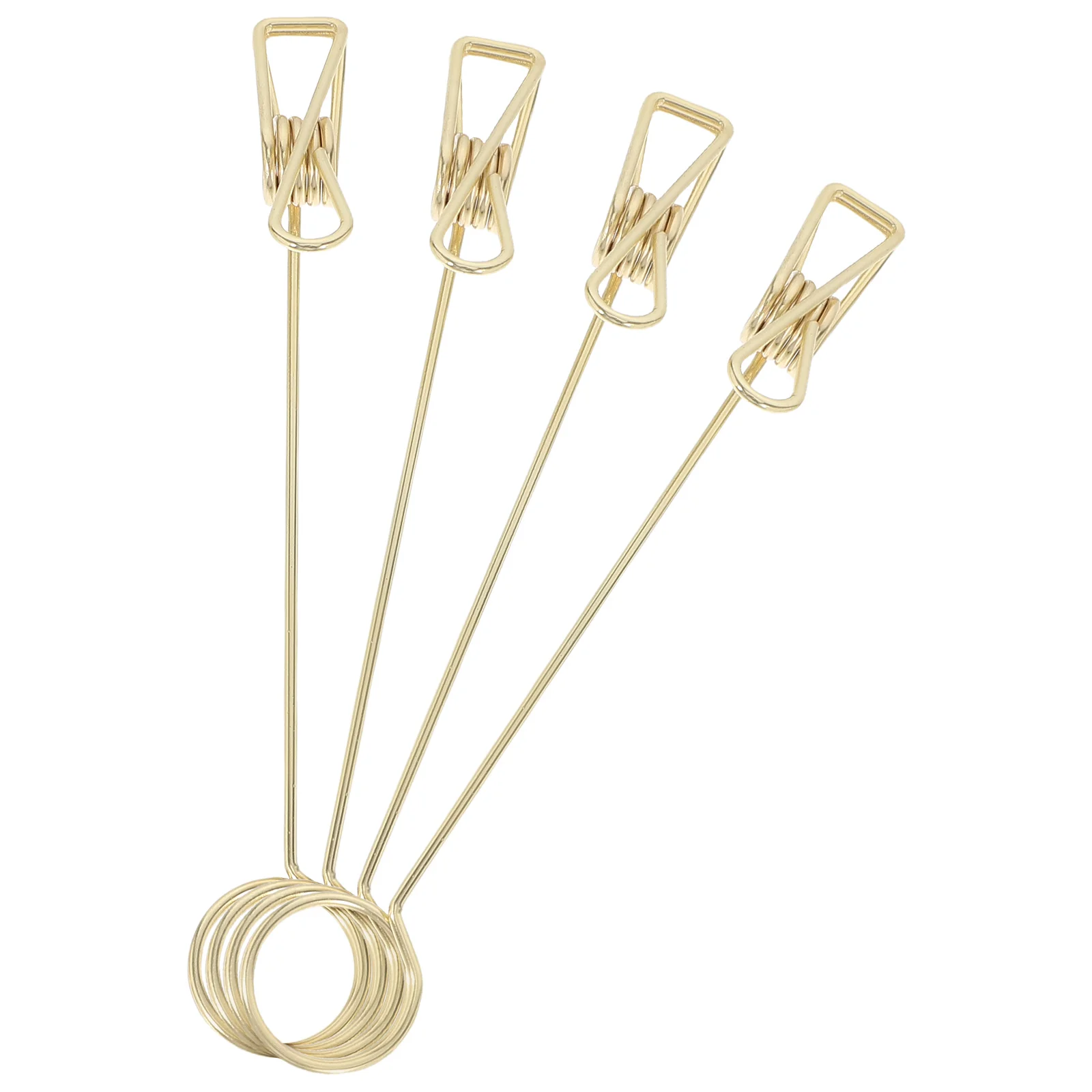 

4pcs Silver Metal Double Headed Card Clips Photo Holders Memo Clamps Wedding Sign Storage Office Use