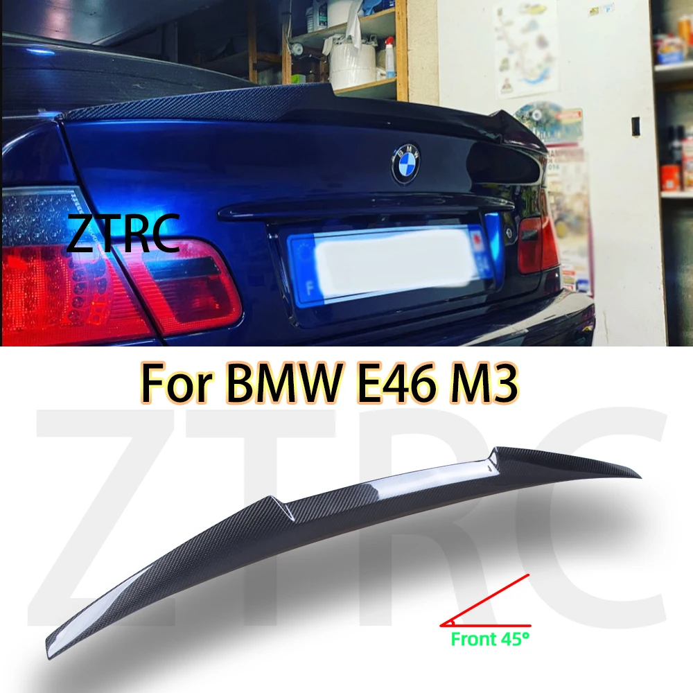 Car Spoiler For BMW 3 Series E46 Coupe/Sedan/Convertible M4 Style Real carbon fiber material Rear Spoiler Trunk wing 1997-2007