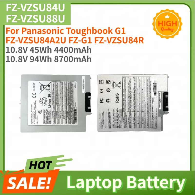 

High Quality FZ-VZSU84U FZ-VZSU88U Laptop Battery 4400mAh 8700mAh for Panasonic Toughbook G1 FZ-VZSU84A2U FZ-G1 FZ-VZSU84R