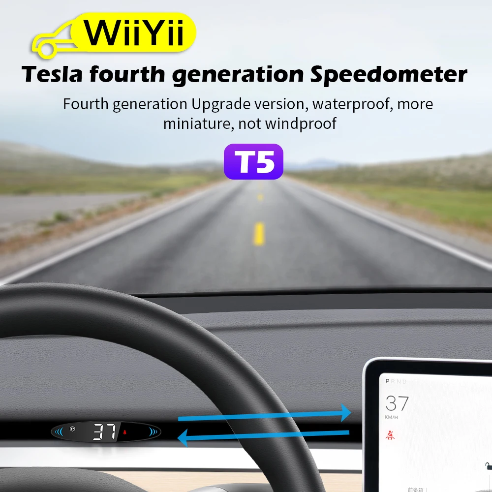 WiiYii T5 Hidden Air Code Table Original Car Data Synchronization HUD Speed Turn Signal Power Safe  Convenient Driving for Tesla