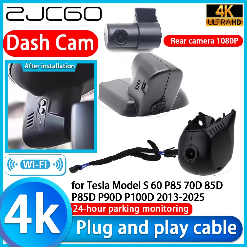 Cámara de Video DVR 4K con Wifi para Tesla Model S 60 P85 70D 85D P85D P90D P100D 2013-2025, Cámara OEM con Lente Sony, Grabador de Video con Visión Nocturna