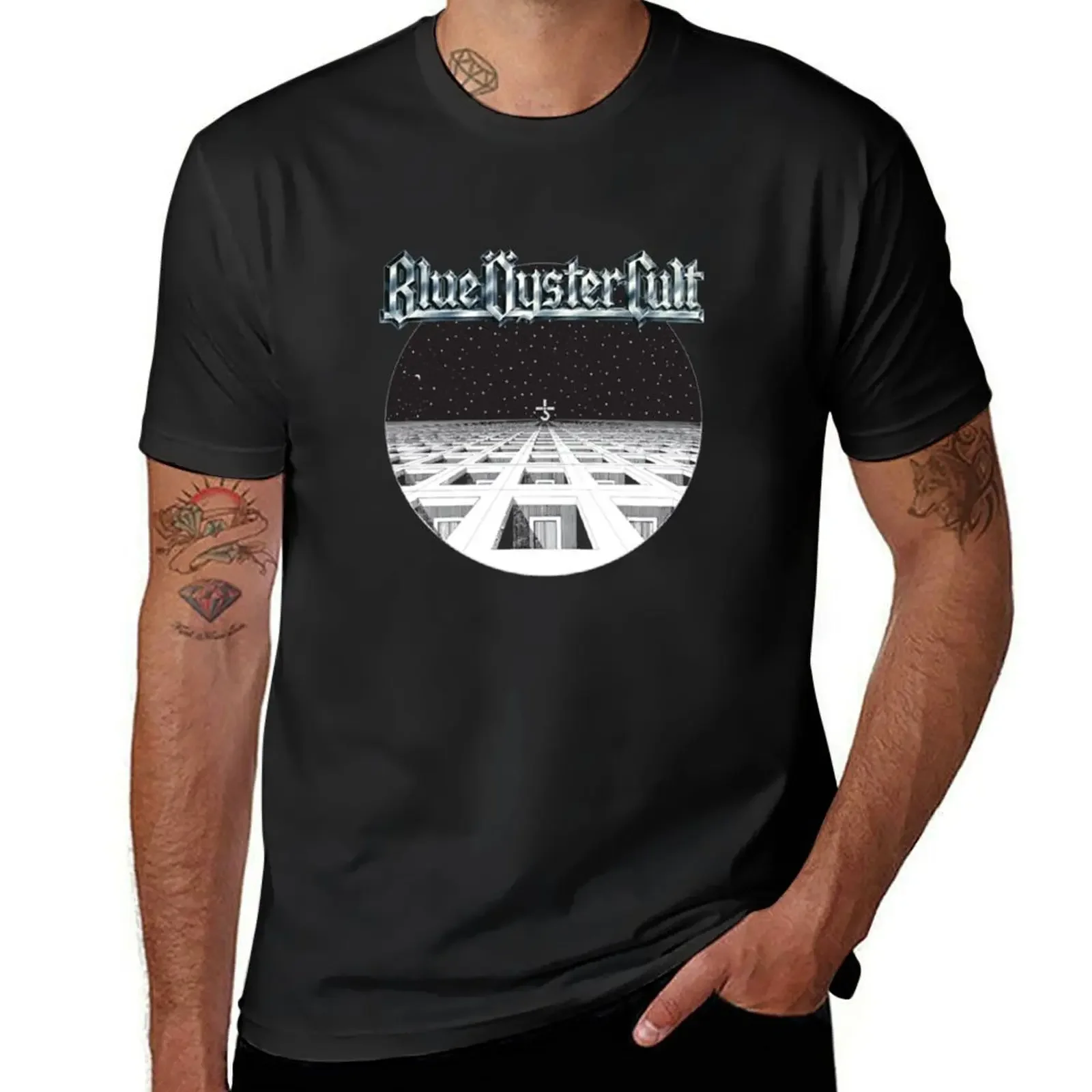

Blue Oyster Cult T-Shirt Luxury man Short sleeve tee street wear Clothing mens shirts graphic tee