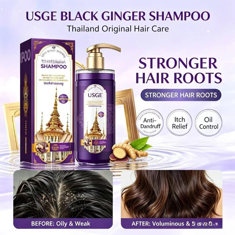 Authentic Thai USGE Black Ginger Shampoo Anti-dandruff itch relief oil control volume smoothness breakage prevention strength