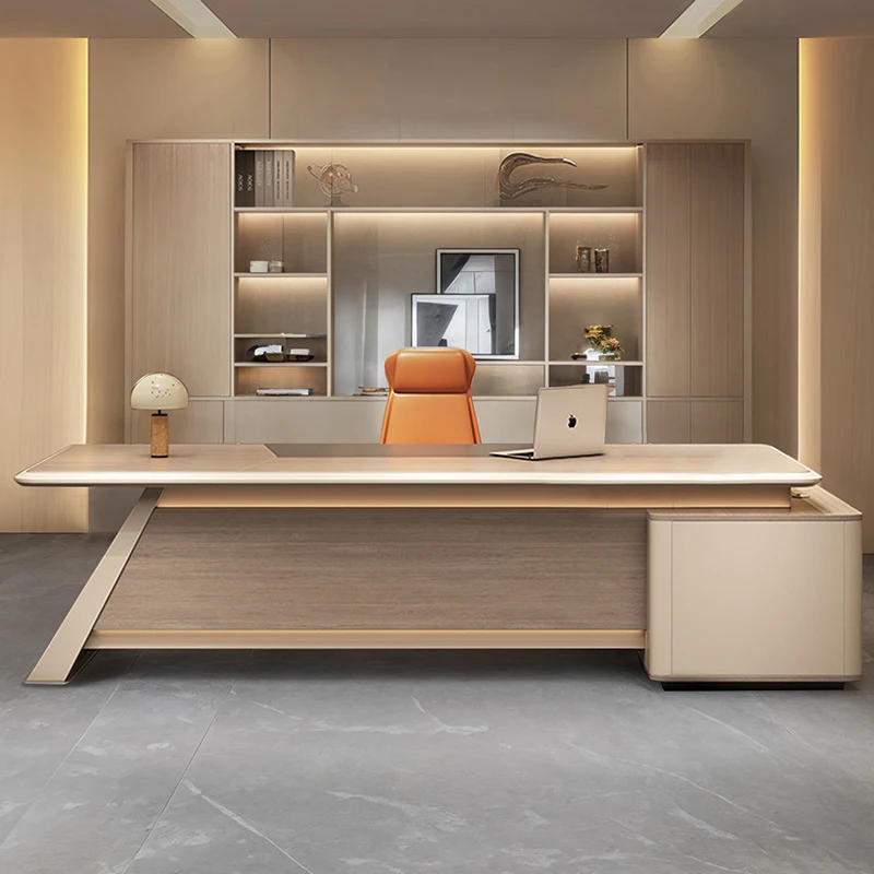 

Luxury With A - Feel, Lacquered Executive , Simple Modern High-End Manager'S Office CEO Desk